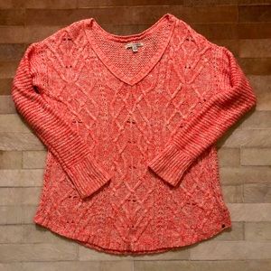 Coral Chunky Cable Knit Sweater By American Eagle